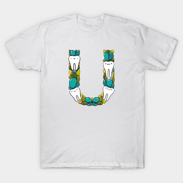 Letter U T-Shirt by Happimola